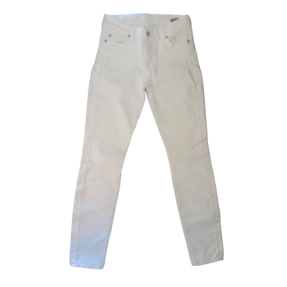 7 for all man kind white skinny denim jeans 27